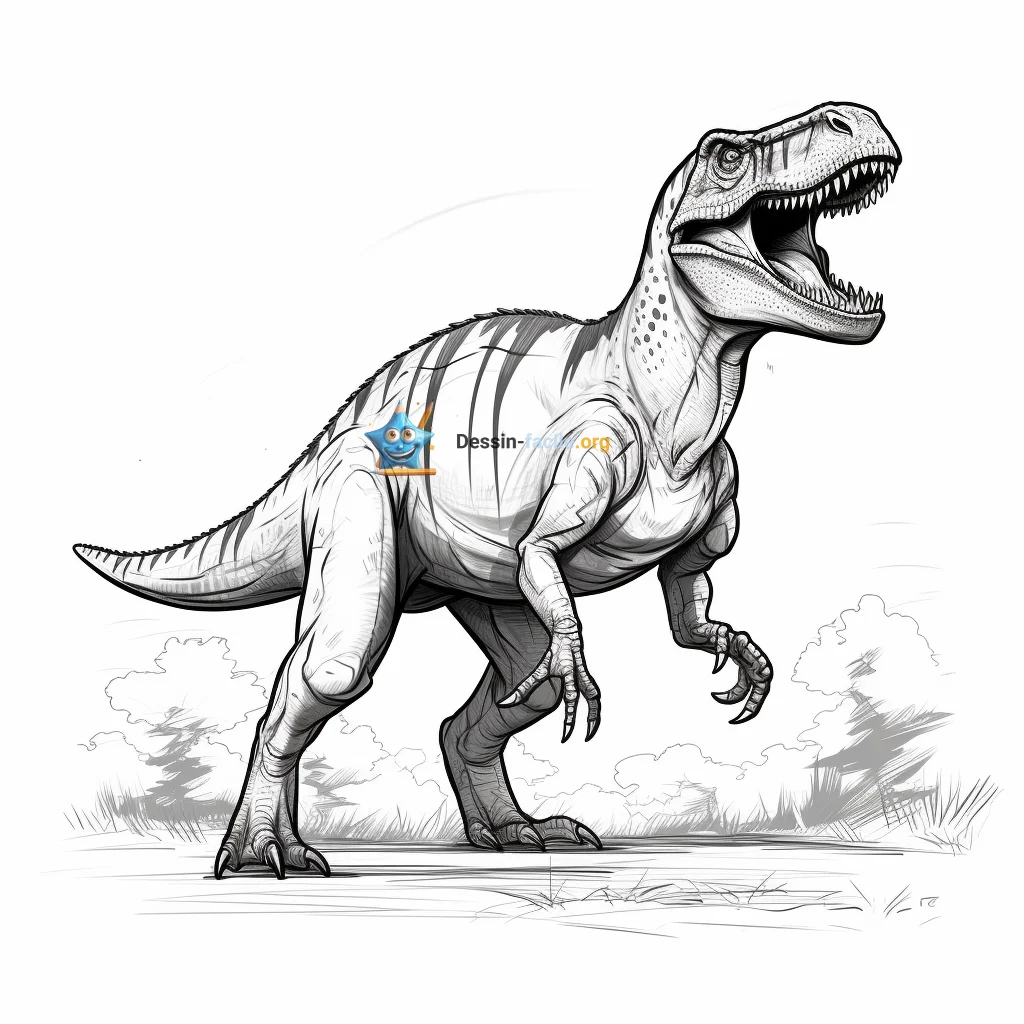 dessin facile dinosaure
